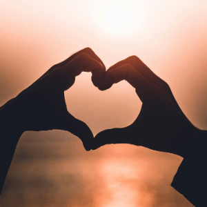 An image creating a Heart with Hands (Square)